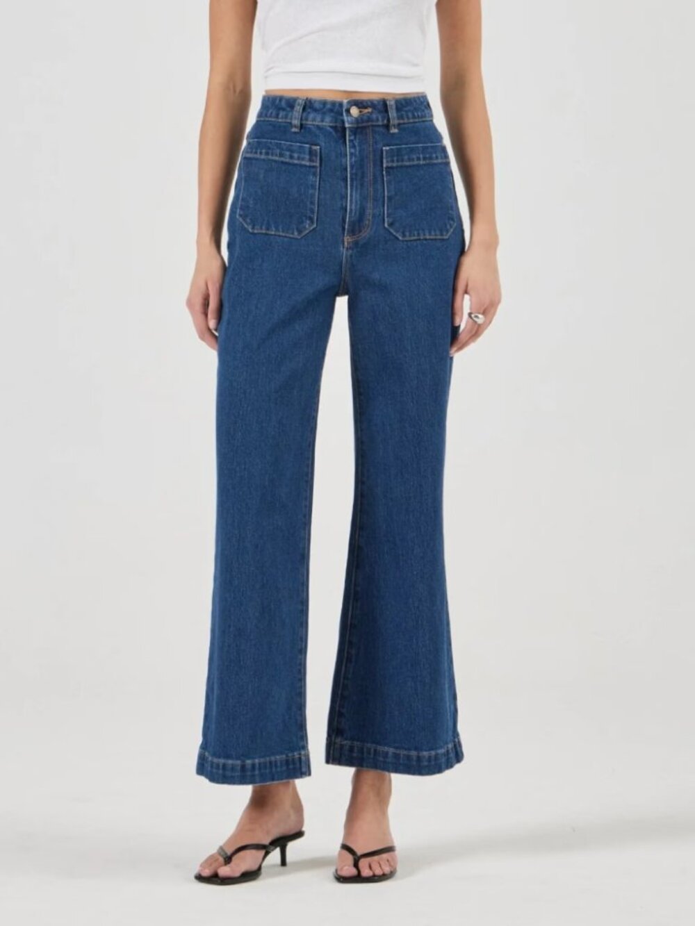 Rolla's Sailor Jeans Eco Ruby Blue Super High Rise Wide Leg Comfort Stretch 25